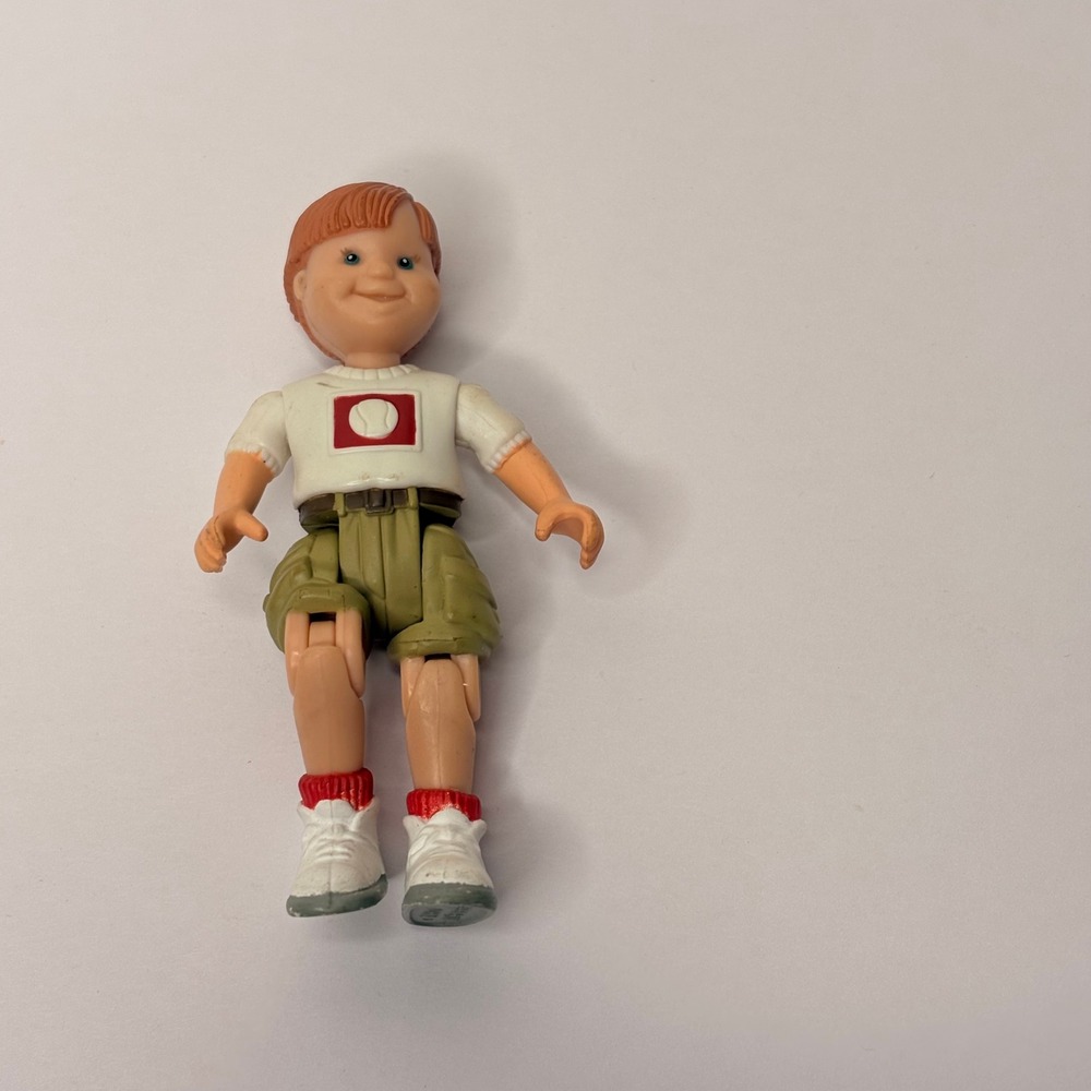 Fisher Price Loving Family Boy Figure OS Green White Good 1998 Baseball Red Hair